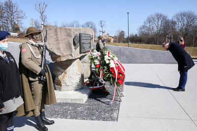 Uroczystości Narodowego Dnia Pamięci Polaków ratujących Żydów pod okupacją niemiecką – Markowa, 24 marca 2021. Fot. Sławek Kasper (IPN)