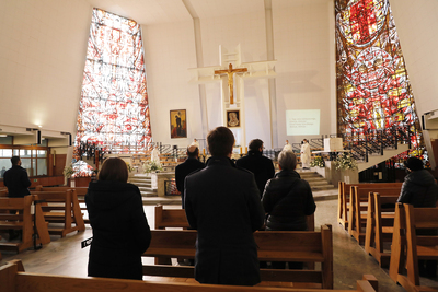 Msza św. w intencji śp. Janusza Kurtyki i Janusza Krupskiego – 9 kwietnia 2021. Fot. Piotr Życieński (IPN)