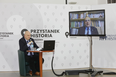 Dyskusja online z cyklu „Polityczne i prawne dylematy polskiej polityki zagranicznej w latach 1918–1945” – 12 kwietnia 2021. Fot. Piotr Życieński (IPN)