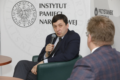 Prof. Marek Kornat. Dyskusja online „Koncepcja Międzymorza – czy ratunek dla Polski?” z cyklu „Geneza II wojny światowej” – 13 kwietnia 2021. Fot. Piotr Życieński (IPN)