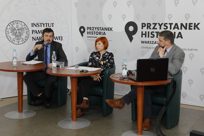 Dyskusja „Niemieckie zbrodnie w obozach koncentracyjnych” – 18 kwietnia 2021. Fot. Piotr Życieński (IPN)