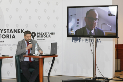 Dyskusja „Niemieckie zbrodnie w obozach koncentracyjnych” – 18 kwietnia 2021. Fot. Piotr Życieński (IPN)