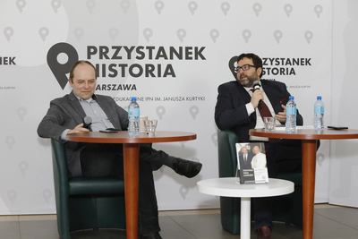 Dyskusja o książce „Pontyfikat wielu zagrożeń. Jan Paweł II w świetle dokumentów sprawy »Kapella« 1979–1990” – 21 kwietnia 2021. Fot. Piotr Życieński (IPN)