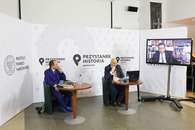 Dyskusja online z cyklu „Polityczne i prawne dylematy polskiej polityki zagranicznej w latach 1918–1945” – 26 kwietnia 2021. Fot. Piotr Życieński (IPN)