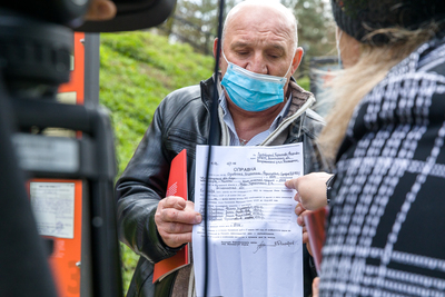 Otwarcie wystawy „Rozkaz nr 00485. Antypolska operacja NKWD na sowieckiej Ukrainie 1937–1938” – Pułtusk, 27 kwietnia 2021. Fot. Sławek Kasper (IPN)