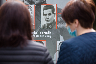 Otwarcie wystawy „Rozkaz nr 00485. Antypolska operacja NKWD na sowieckiej Ukrainie 1937–1938” – Pułtusk, 27 kwietnia 2021. Fot. Sławek Kasper (IPN)