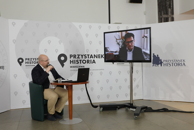 Dyskusja online „Czarny pochód” z cyklu „Świat wobec Szczecina” – 4 maja 2021. Fot. Piotr Życieński (IPN)