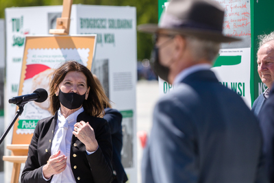 Otwarcie ogólnopolskiej wystawy IPN „TU rodziła się »Solidarność« rolników” – Warszawa, plac Marszałka Józefa Piłsudskiego, 12 maja 2021. Fot. Sławek Kasper (IPN)