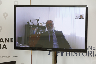 Prof. Bogusław Polak (Politechnika Koszalińska) podczas dyskusji o gen. Władysławie Andersie – 13 maja 2021. Fot. Piotr Życieński (IPN)