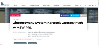 „Przystanek Historia” w TVP Historia, odc. 36: „Centrum Informacji o Ofiarach II Wojny Światowej” – 20 maja 2021