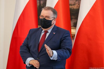 Odznaczenia wręczył sekretarz stanu w Kancelarii Prezydenta RP Andrzej Dera – 19 maja 2021. Fot. Marek Borawski (KPRP)