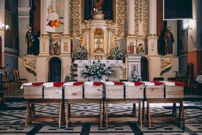 Pogrzeb 8 żołnierzy Wojska Polskiego poległych w obronie Fortu III w Pomiechówku w 1939 r. fot. MN/BUWiM