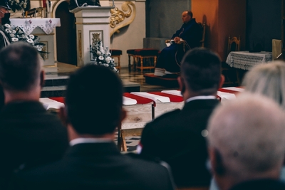 Pogrzeb 8 żołnierzy Wojska Polskiego poległych w obronie Fortu III w Pomiechówku w 1939 r. fot. MN/BUWiM