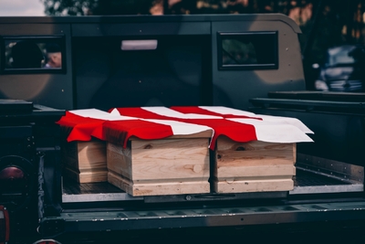 Pogrzeb 8 żołnierzy Wojska Polskiego poległych w obronie Fortu III w Pomiechówku w 1939 r. fot. MN/BUWiM