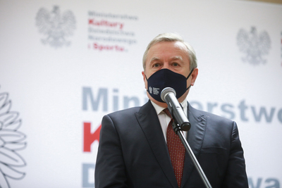 Piotr Gliński – wicepremier, minister kultury, dziedzictwa narodowego i sportu. Ogłoszenie utworzenia Muzeum Dzieci Polskich – ofiar totalitaryzmu – Łódź, 31 maja 2021. Fot. Sławek Kasper (IPN)