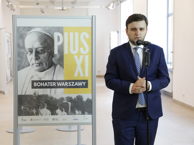 Otwarcie wystawy „Pius XI – bohater Warszawy” – 31 maja 2021. Fot. Piotr Życieński (IPN)