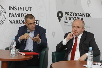 Dyskusja „Granice dyskursu. Na jakie tematy nie warto rozmawiać?” z cyklu „Polska na froncie sporów cywilizacyjnych” – 8 czerwca 2021. Fot. Piotr Życieński (IPN)