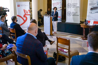 Otwarcie wystawy „#StolenMemory – Skradziona Pamięć” i uroczyste przekazanie pamiątki po byłym więźniu obozów koncentracyjnych – Franciszku Czaplickim – Warszawa, 14 czerwca 2021. Fot. Sławek Kasper (IPN)