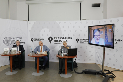 Dyskusja „KL Warschau – niemiecki nazistowski obóz koncentracyjny w Warszawie (1943–1944)” – 11 czerwca 2021. Fot. Piotr Życieński (IPN)