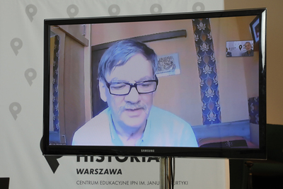 Dr hab. Aleksander Lasik. Dyskusja „KL Warschau – niemiecki nazistowski obóz koncentracyjny w Warszawie (1943–1944)” – 11 czerwca 2021. Fot. Piotr Życieński (IPN)