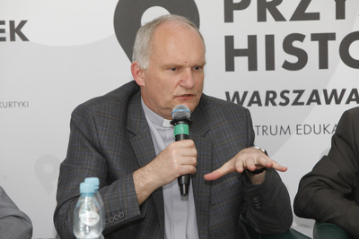 Ks. dr hab. Dominik Zamiatała. Dyskusja wokół nowego wydania „Kazań Świętokrzyskich” kard. Stefana Wyszyńskiego – 14 czerwca 2021. Fot. Piotr Życieński (IPN)