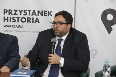 Dr hab. Rafał Łatka. Dyskusja wokół nowego wydania „Kazań Świętokrzyskich” kard. Stefana Wyszyńskiego – 14 czerwca 2021. Fot. Piotr Życieński (IPN)