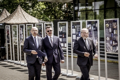 Święto Centralnej Biblioteki Wojskowej, odsłonięcie tablicy upamiętniającej Marszałka Józefa Piłsudskiego – fot. MN/BUWiM