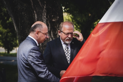 Święto Centralnej Biblioteki Wojskowej, odsłonięcie tablicy upamiętniającej Marszałka Józefa Piłsudskiego – fot. MN/BUWiM