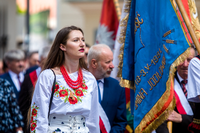 Uczestnicy uroczystości z okazji 40. rocznicy rejestracji NSZZ Rolników Indywidualnych „Solidarność” –  Warszawa, 27 czerwca 2021. Fot. Sławek Kasper (IPN)