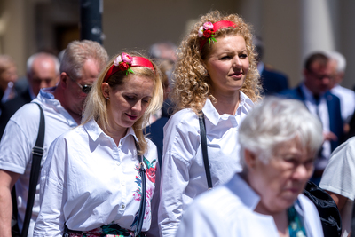 Uczestnicy uroczystości z okazji 40. rocznicy rejestracji NSZZ Rolników Indywidualnych „Solidarność” –  Warszawa, 27 czerwca 2021. Fot. Sławek Kasper (IPN)