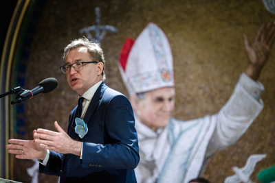 Jarosław Szarek, prezes IPN podczas XXVII Światowego Zjazdu i Pielgrzymki Kresowian – Jasna Góra, 4 lipca 2021. Fot. Sławek Kasper (IPN)