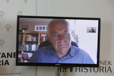 Prof. Janusz Wrona (UMCS) podczas konferencji naukowej „Czas okupacji i zniewolenia. Żydzi i Polacy w obliczu totalitaryzmów 1939–1956” – Warszawa, 6 lipca 2021. Fot. Piotr Życieński (IPN)