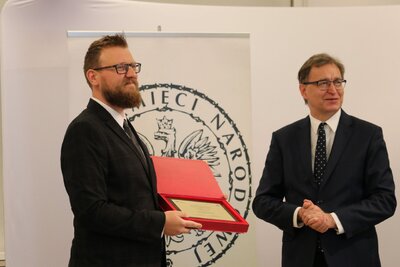 Uroczystość wręczenia nagród w konkursie na Najlepszy Debiut Historyczny Roku – 7 lipca 2021. Fot. Aleksandra Wierzchowska (IPN)