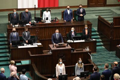 Ślubowanie prezesa Instytutu Pamięci Narodowej dr. Karola Nawrockiego w Sejmie – 23 lipca 2021. Fot. Kancelaria Sejmu/Rafał Zambrzycki