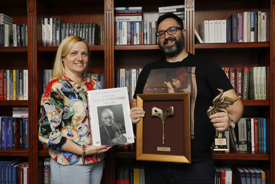 Izabela Matuszewska i Rafał Łatka. Wręczenie nagrody Feniks 2020. Fot. Piotr Życieński (IPN)