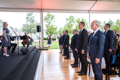 Uroczystość „Energetycy w Powstaniu” na skwerze Tadeusza Kahla – 1 sierpnia 2021. Fot Sławek Kasper (IPN)