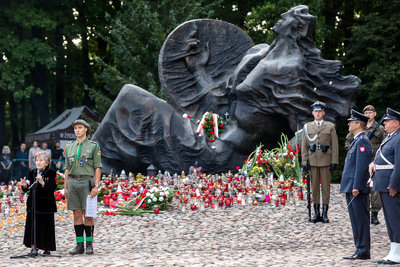 Uroczystości oficjalne na Cmentarzu Powstańców Warszawy na Woli – 1 sierpnia 2021. Fot. Sławek Kasper (IPN)