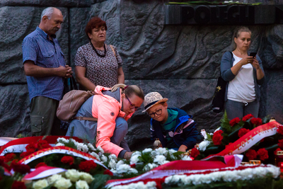 Uroczystości oficjalne na Cmentarzu Powstańców Warszawy na Woli – 1 sierpnia 2021. Fot. Sławek Kasper (IPN)