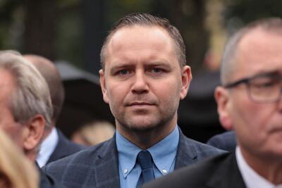 Prezes IPN dr Karol Nawrocki podczas uroczystości upamiętniających ofiary niemieckich zbrodni na Woli w Warszawie – 5 sierpnia 2021. Fot. Mikołaj Bujak