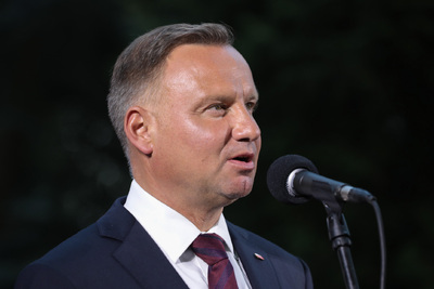 „To było wielkie polskie zwycięstwo, jedna z najważniejszych bitew w historii świata” – powiedział prezydent Andrzej Duda – Warszawa, 14 sierpnia 2021. Fot. Mikołaj Bujak (IPN)