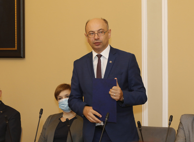 Dr Mateusz Szpytma, wiceprezes IPN. Finał VI edycji Turnieju Debat Historycznych – 20 września 2021. Fot. Piotr Życieński (IPN)