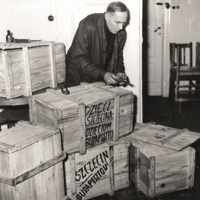 Solidarnościowa akcja Komitetu Pomocy Węgrom Fot. IPN