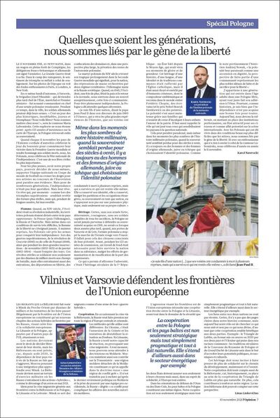 Artykuł prezesa IPN Karola Nawrockiego w „l'Opninion” z 10 listopada 2021