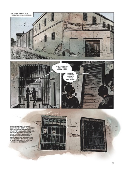 Strona z komiksu „Wilcze tropy”. Zeszyt 6. „Szary” – Antoni Heda