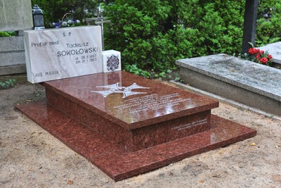 Wyremontowany grób płk. prof. Tadeusza Sokołowskiego znajdujący się na Cmentarzu Centralnym w Szczecinie