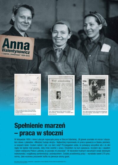 Panel wystawy „Anna Walentynowicz. Legenda »Solidarności«”