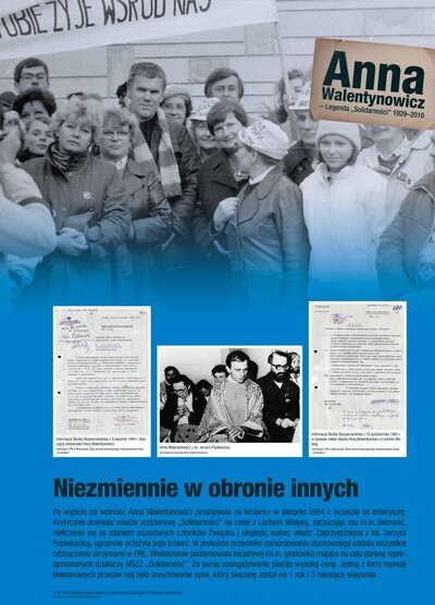 Panel wystawy „Anna Walentynowicz. Legenda »Solidarności«”