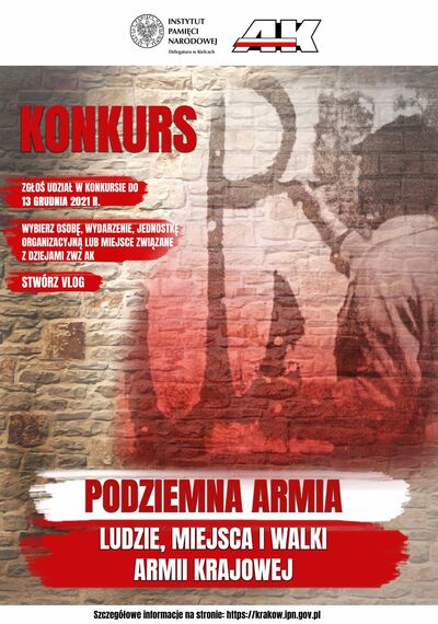 Plakat konkursu IPN pod patronatem ŚZŻAK