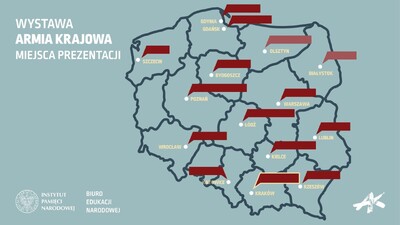 Miejsca prezentacji wystawy BEN IPN o AK