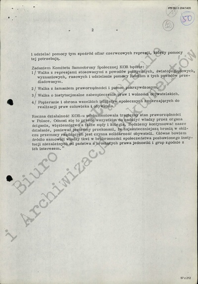 Oświadczenie o przekształceniu KOR w KSS KOR